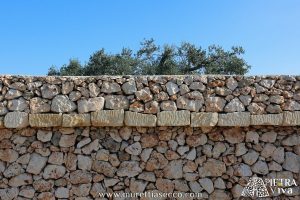 Muro di cinta a secco con cordonatura semplice.